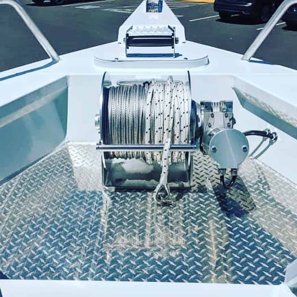 hammer marine image of anchor winch on a boat
