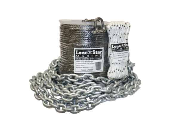 RC 5x180 drum anchor winch rope double braid nylon chain kit HMPE rope and gal