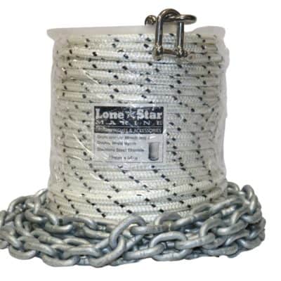RC 12x90 drum anchor winch rope double braid nylon chain kit