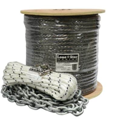 HSC10x250 drum anchor winch rope double braid nylon chain kit HMPE rope and gal
